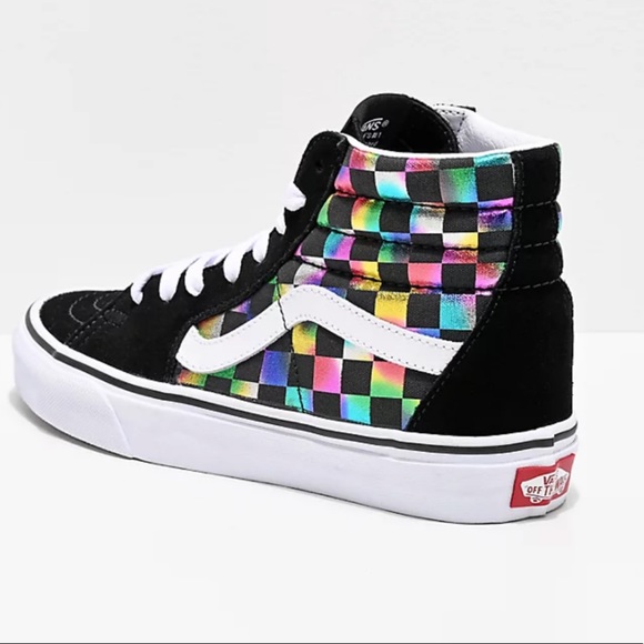 Iridescent Checkered Vans. Women’s 5.5. Men’s 4 - Picture 2 of 3
